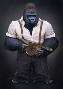 Создать мем: горилла роберт, горилла и человек, горилла