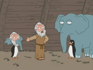 Создать мем: мультипликационный персонаж, ной слон и пингвин мем гриффины, мем слон и пингвин