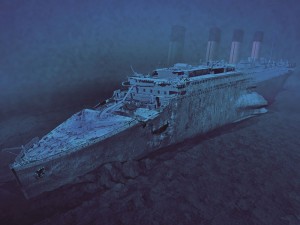 Create meme: wreck of the rms titanic, the Titanic at the bottom, Titanic photos of sunken ship