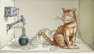 Создать мем: кот шредингера картинк, иллюстрация кошка, Эрвин Шрёдингер