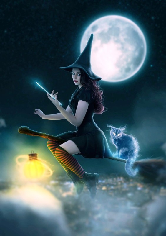 Create meme: witch on a broom, the good witch, little witch