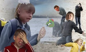 Create meme: boy, throws sand meme, meme with sand