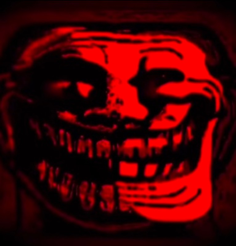 Create meme: scary trollface, trollface horror, red trollface