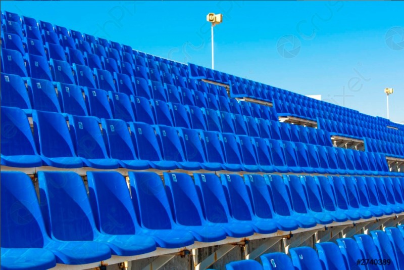 Create meme: stadium stands, stands for spectators, blue stands