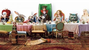 Create meme: Alice in Wonderland at the table, Alice in Wonderland, mad tea party Alice in Wonderland
