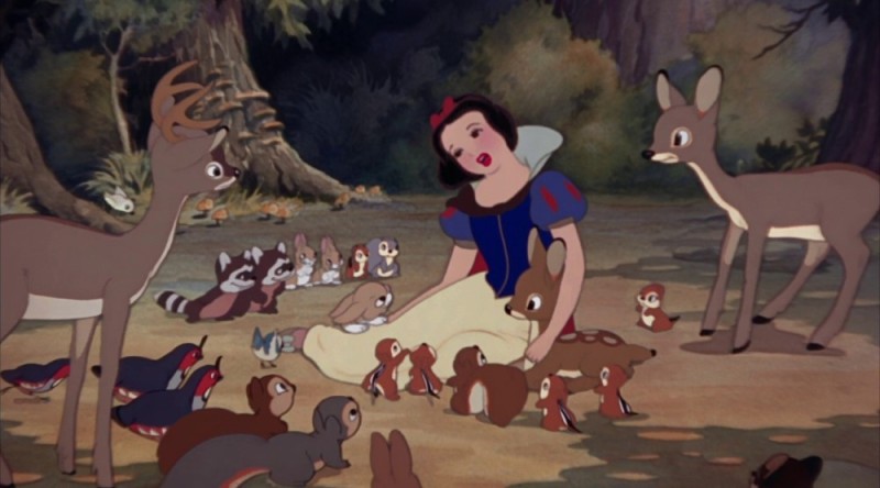 Create meme: snow white, snow white in the woods disney, snow white 1937