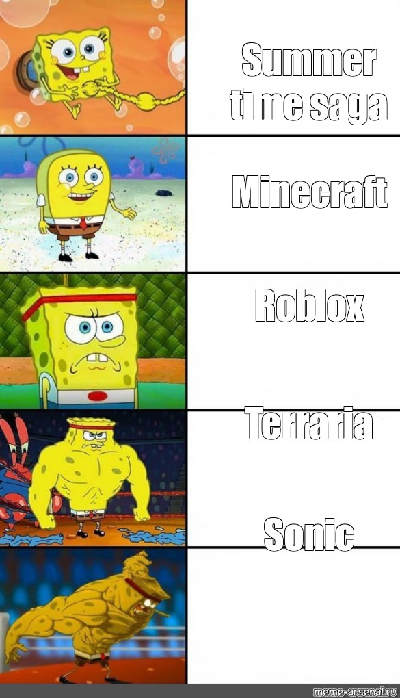 Somics Meme Summer Time Saga Minecraft Roblox Terraria Sonic