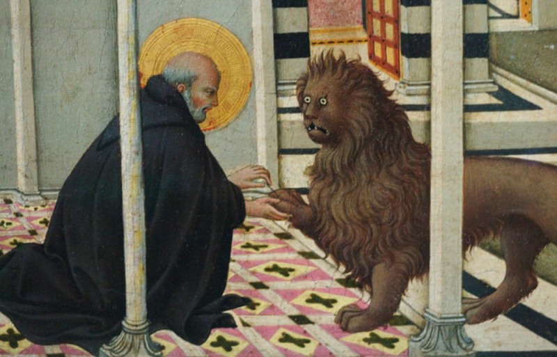 Создать мем: но это ветка, святой иероним и лев, страдающее средневековье лев