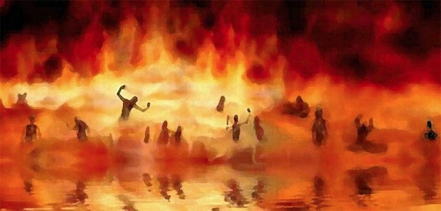 Create meme: the fire of hell in Islam, people in hell, lake of fire