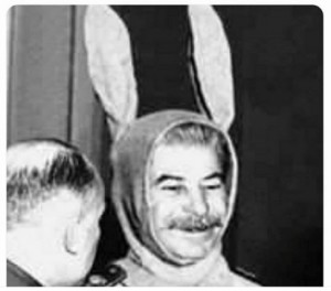 Create meme: Stalin shows heart, stalin bunny, photo of Stalin with ears