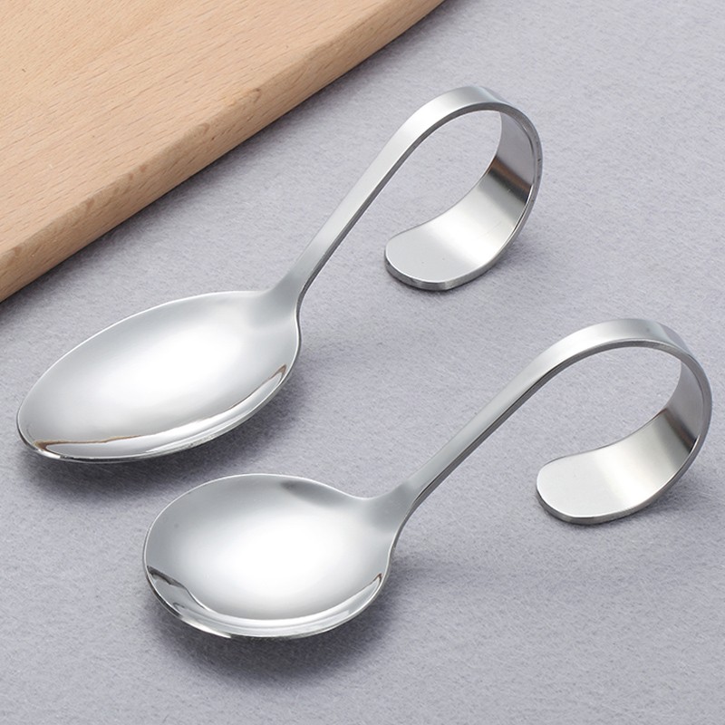 Create meme: stainless steel japan spoon, spoon with curved handle, bombilla spoon, for mate 20.5x2 cm twisted, silver 6968725