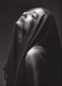 Create meme: sculpture under the veil Giovanni strazza, girl in a black veil, Black veil