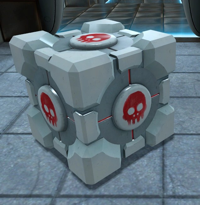 Создать мем: portal 2 cube companion, portal 2 куб, кубик из portal 2