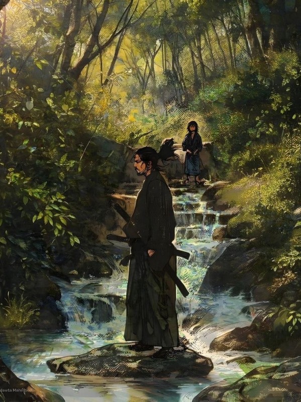 Create meme: vagabond, Samurai painting, samurai fantasy