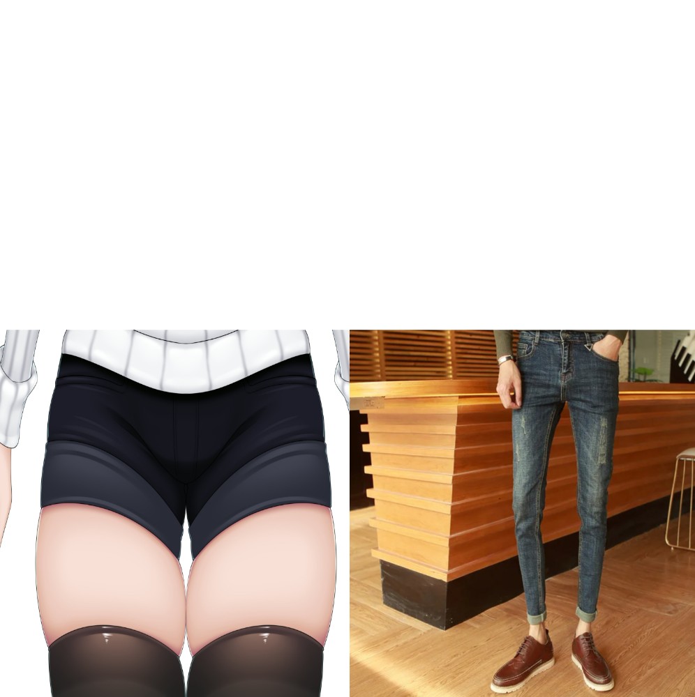 Create meme: anime lyashki, big anime lashes, big thighs anime