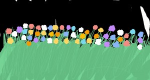 Создать мем: поляна тюльпаны вектор, детский фон с тюльпанами, луг фон