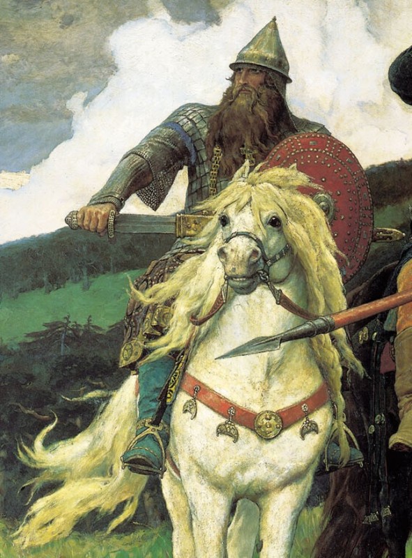 Create meme: bogatyrs painting by vasnetsov, bogatyrs by Vasnetsov, Russian hero dobrynya nikitich