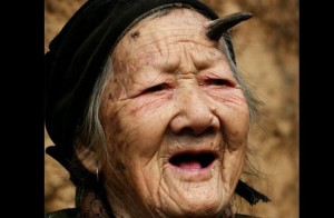 Create meme: grandma's forehead, Horny Granny, Zhang ruifang