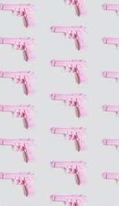 Create meme: weapon pink aesthetic, the gun on pink background, weapon pink tumbler