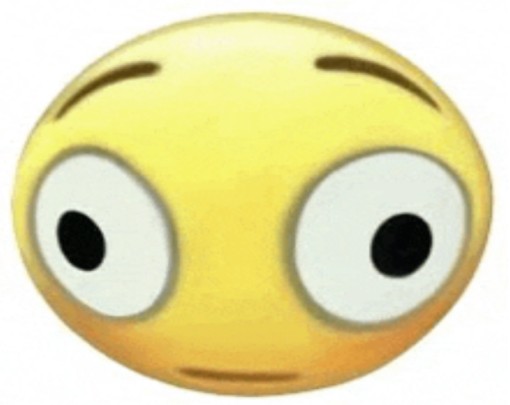 Create meme: surprised smiley meme, smiley with bulging eyes, Emoji