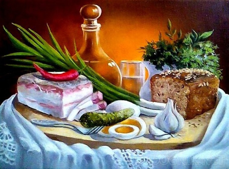 Создать мем: натюрморт картина, ковровский художник виктор бычков, натюрморт с едой живопись