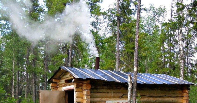 Create meme: large bath , a hut in the taiga, a hut in the taiga wilderness