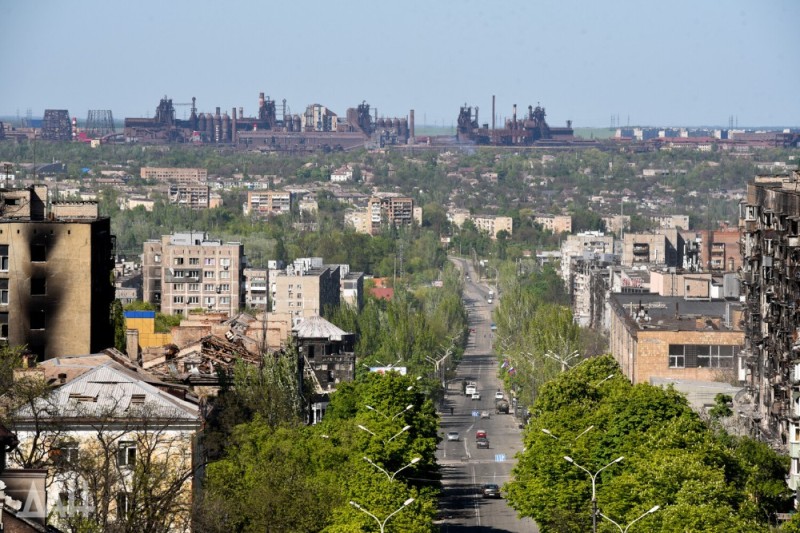 Create meme: Mariupol city view in 2022, Mariupol Azovstal, the center of Mariupol