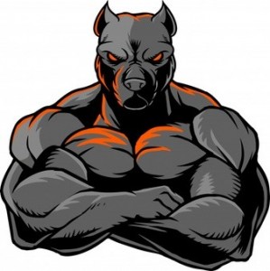 Create meme: muscular, strong, logo bodybuilding pit bull