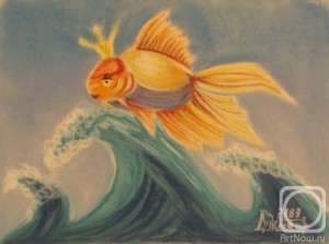 Создать мем: рисунок золотая рыбка, изображение золотой рыбки, золотая рыбка иллюстрация