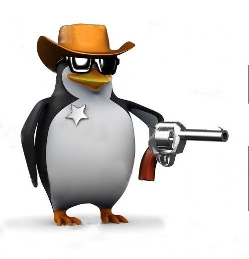 Создать мем: поклон мем пингвин, пингвин шериф, пингвин