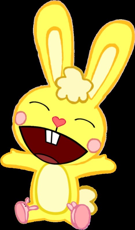 Создать мем: желтый заяц хэппи три френдс, хэппи три френдс лапочка, happy tree friends жёлтый кролик