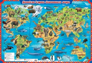 Создать мем: пазл ravensburger карта мира с животными, карта животного мира, детская карта