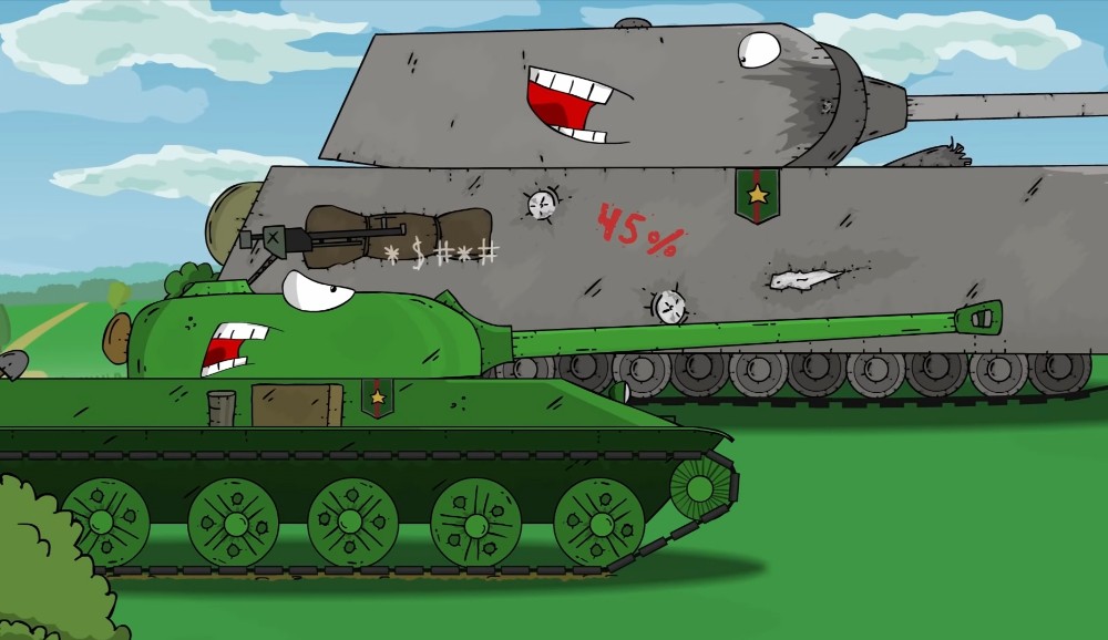 Создать мем: мультики про танки кв 6, танки, мульт про танки