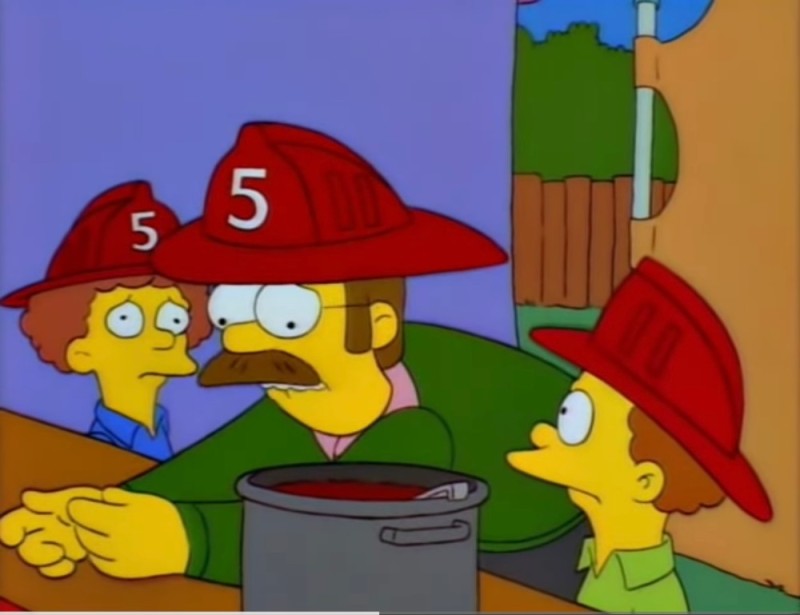 Create meme: The Simpsons Flanders and Bart, Lisa Simpson baseball, the simpsons Chile