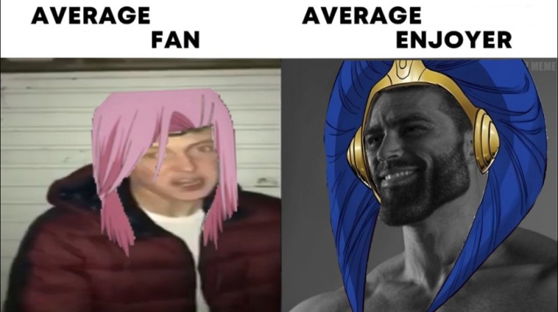 Создать мем: average fan vs average, мемы, average fan vs average fan