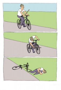 Создать мем: мем велосипед, мемы про велосипед, мем с велосипедом и палкой