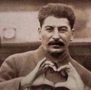 Создать мем: сталин с сердечком, человек, иосиф виссарионович сталин
