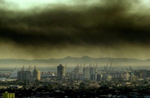 Create meme: smog over the city, air pollution