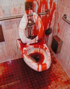 Создать мем: красный туалет, кровь в туалете, туалет