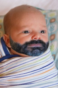 Создать мем: baby with beard, ребёнок, 460×689