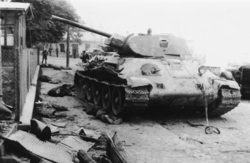 Create meme: world war II tank, damaged T-34/76 in 1941, a damaged tank