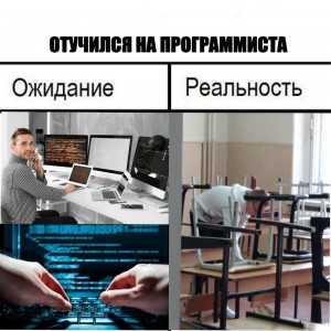 Create meme: the expectation of reality is and reality, freelancer expectation reality, office waiting reality