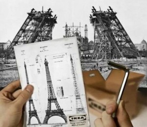 Create meme: Eiffel tower , unfinished eiffel tower, eiffel tower construction