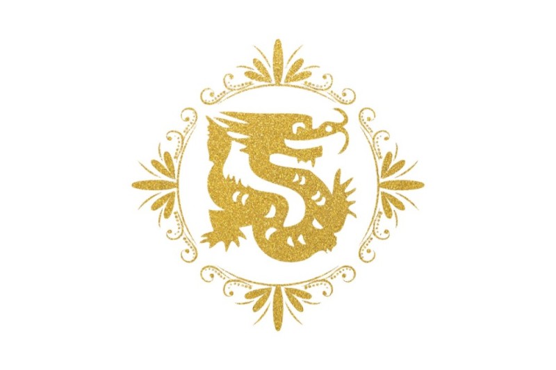 Создать мем: наклейки золотой дракон, дракон логотип, узор дракон