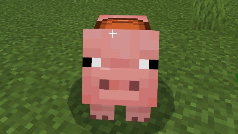 Create meme: pig in minecraft, pig of blocks in minecraft, pig from minecraft