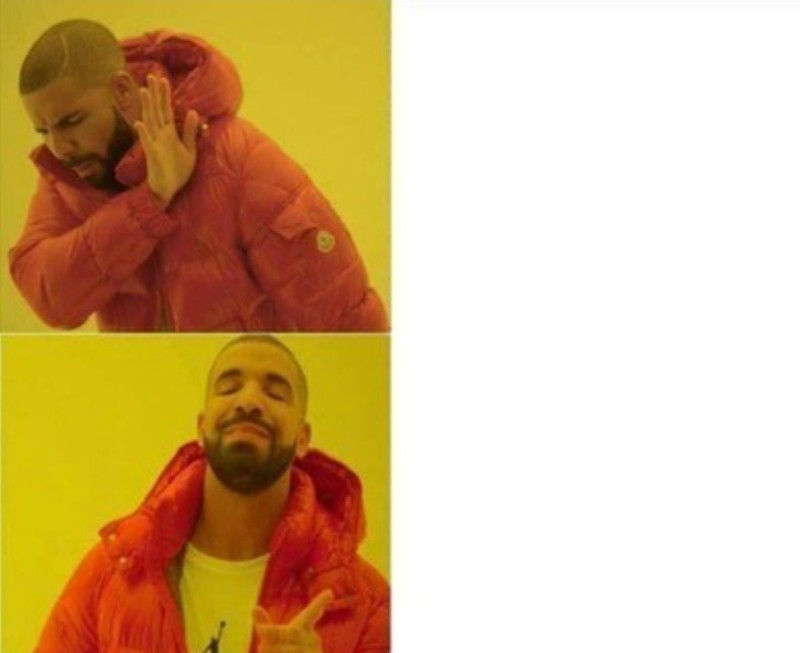 Create meme: rapper Drake meme, rapper drake meme template, template meme with Drake