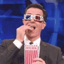 Create meme: animated gif, meme popcorn, stephen colbert