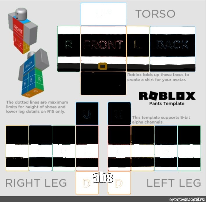 Create comics meme roblox pants template, roblox shirt template