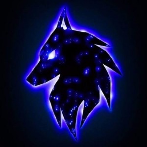 Create meme: logo purple wolf, neon wolf