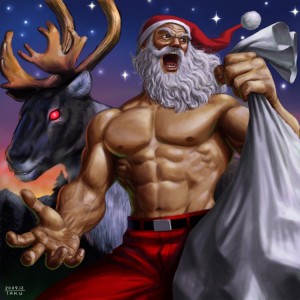 Create meme: christmas present, Santa Claus Jock picture, Santa Claus on a motorcycle